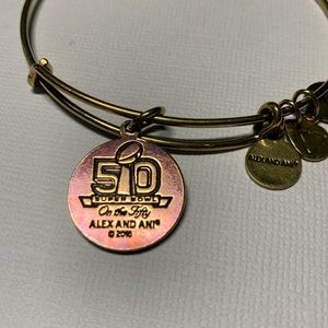 3/$20 Alex and Ani gold tone Superbowl 50 bracelet
